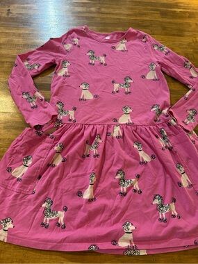Tea Collection PINK POODLE DRESS Girls 12 Spring Fall Long Sleeve Twirl (v1)